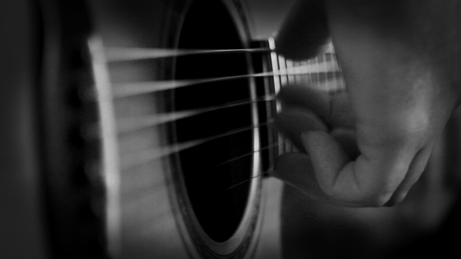 close-up guitar playing